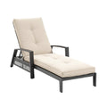 Adjustable Outdoor Lounge Chair with Cushioned Seating and Metal Frame